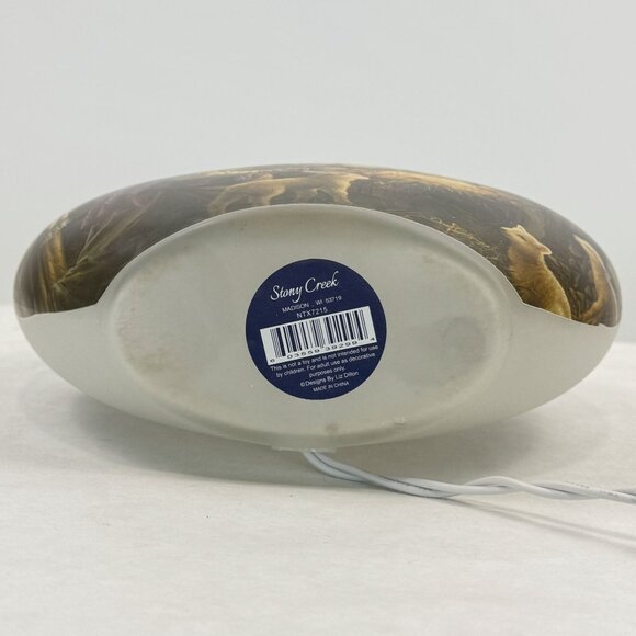 Stony Creek Nativity Scene Illuminated Glass Orbis Vase By Dona Gelsinger Oval - Picture 9 of 14